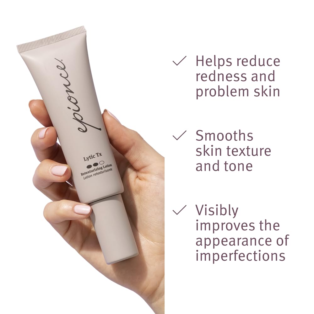 Epionce Lytic Tx closeup texture highlights velvety skin surface after use
