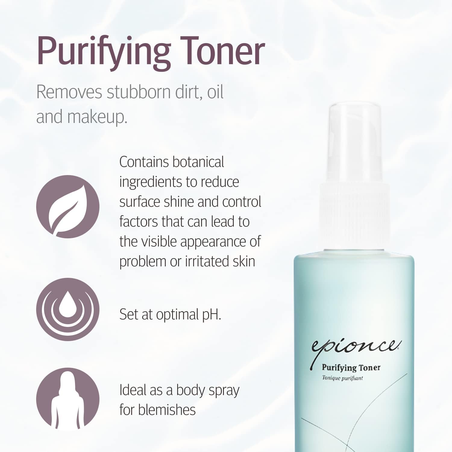Epionce Purifying Toner application on cotton pad for prep and residue removal