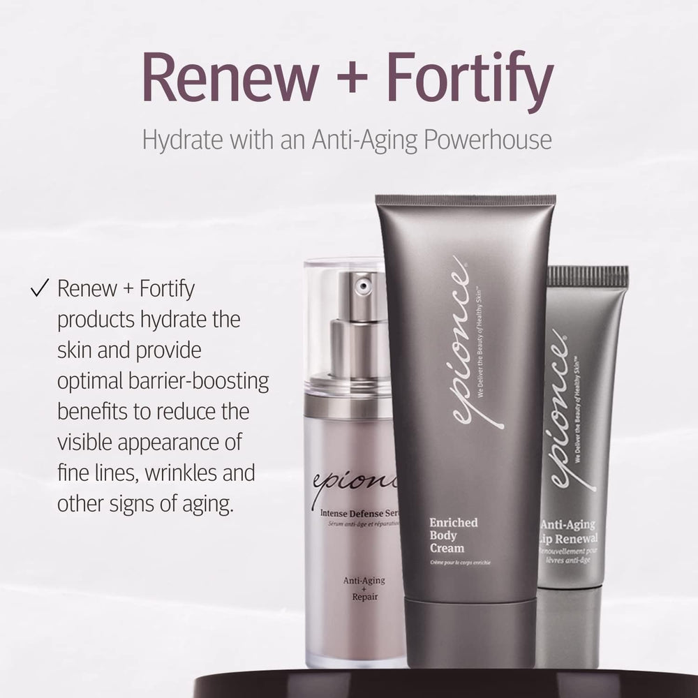 Creamy texture swatch of Epionce Renewal Body Lotion showing non-greasy feel.