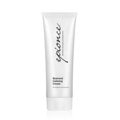 Epionce Renewal Calming Cream bottle application showing soothing hydration for dry skin