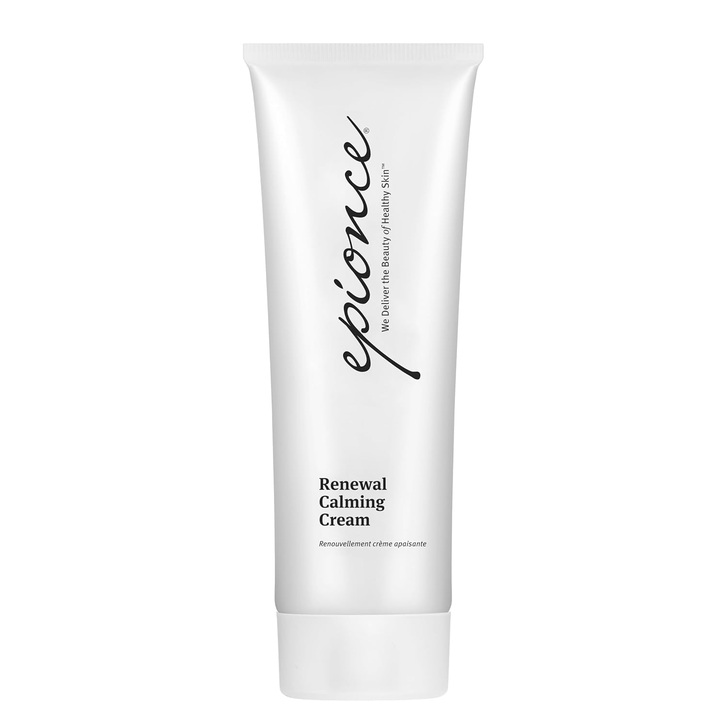 Epionce Renewal Calming Cream bottle closeup for hydrating skin