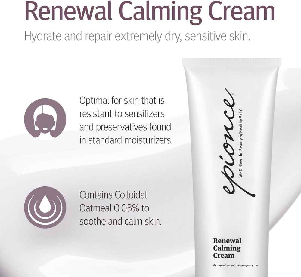 Epionce Renewal Calming Cream applied to face and body demonstrates versatility