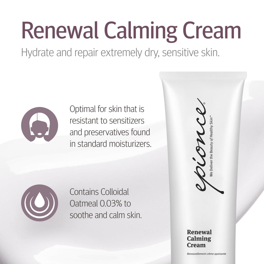 Epionce Renewal Calming Cream swirl texture reveals rich moisture without heaviness