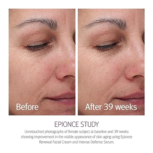 Epionce Renewal Facial Cream on bathroom shelf conveys premium, everyday skincare