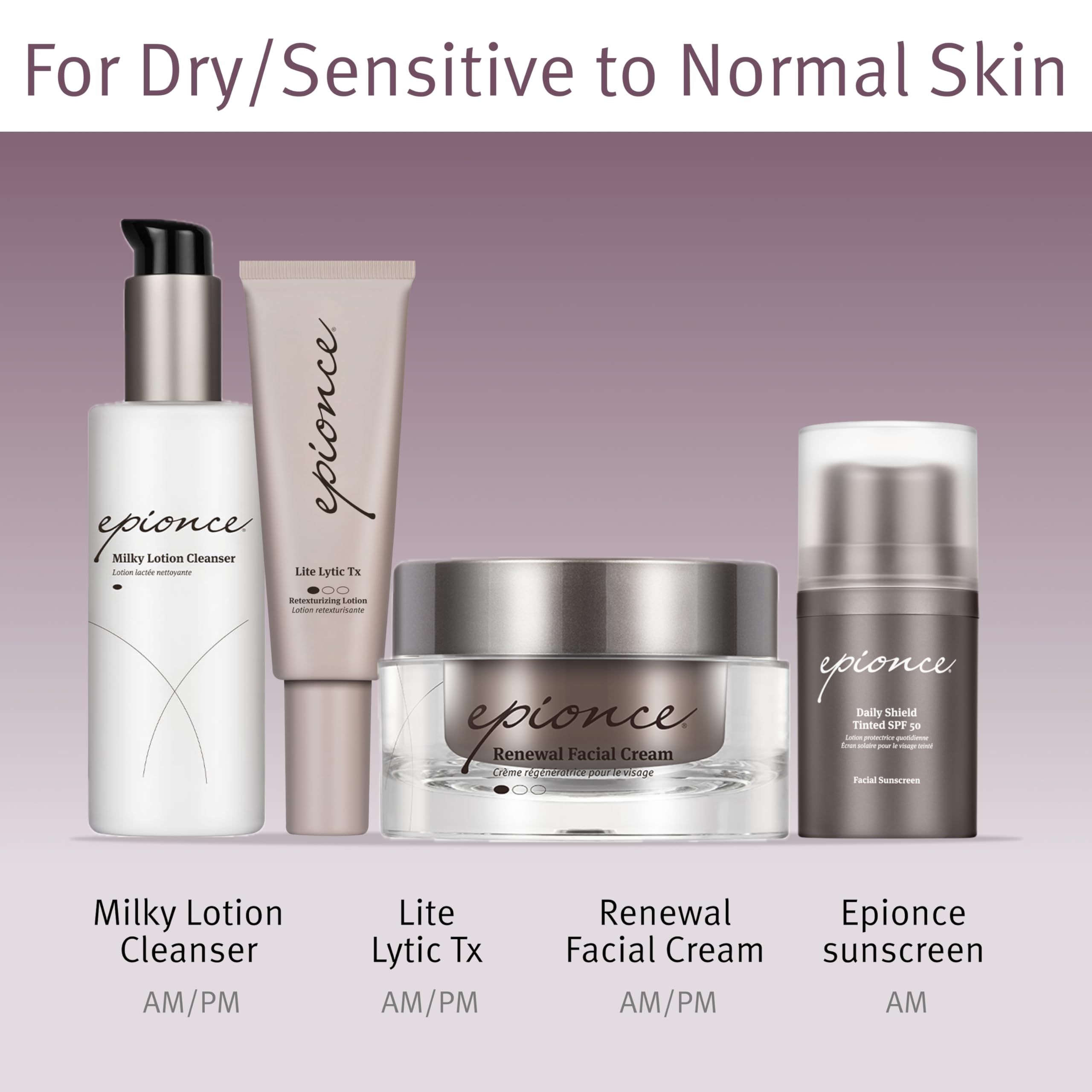 Epionce Renewal Facial Cream texture close-up emphasizes nourishing feel for dry skin