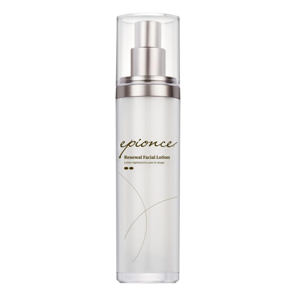 Epionce Renewal Facial Lotion bottle shows lightweight hydration for normal to combo skin