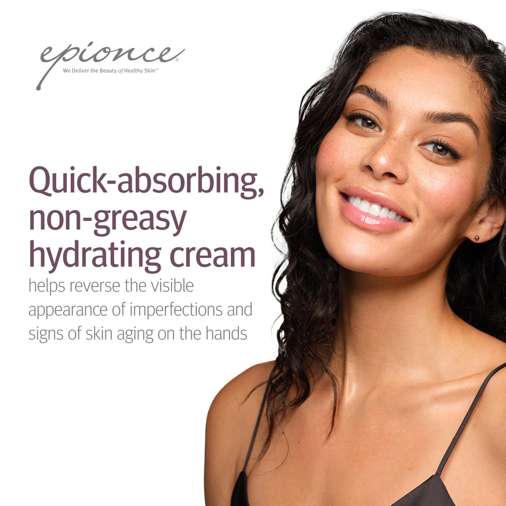 Epionce Restorative Hand Cream in a calm setting for daily-use reminder.