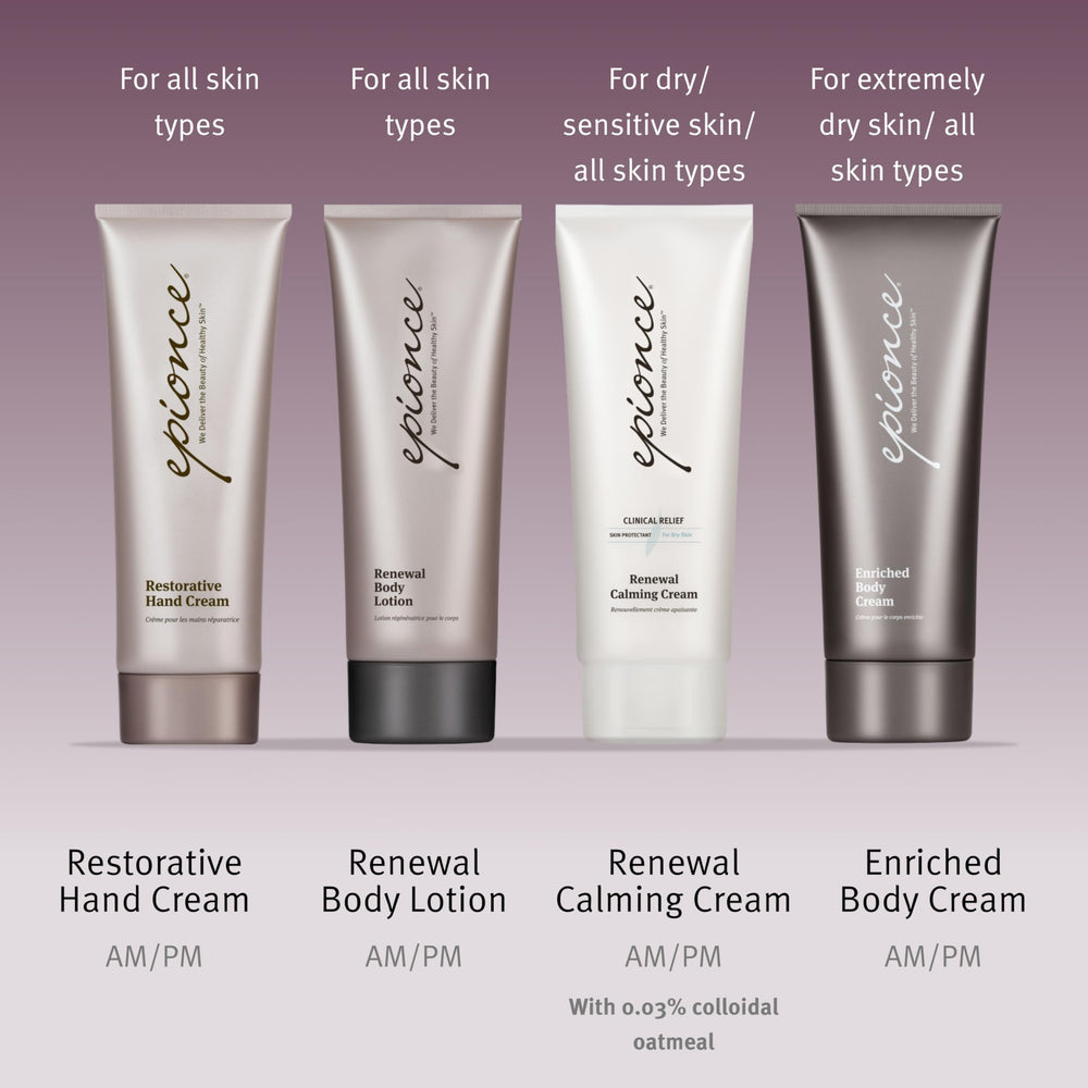 Epionce Restorative Hand Cream pump bottle delivering quick non-greasy hydration.