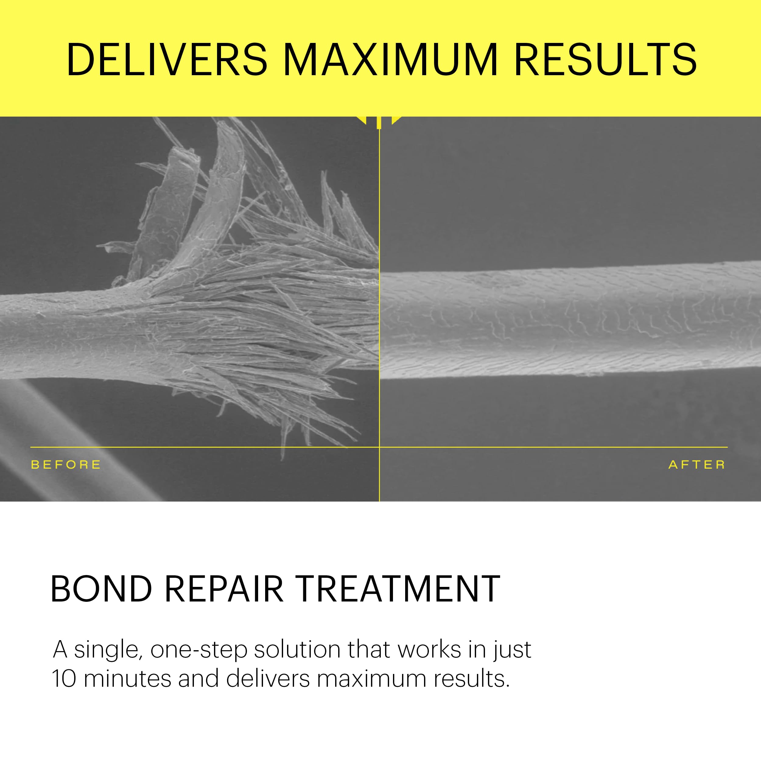 Epres Bond Repair damaged hair before and after treatment comparison.