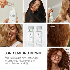 Epres Bond Repair spray-on application on hair for convenient treatment.