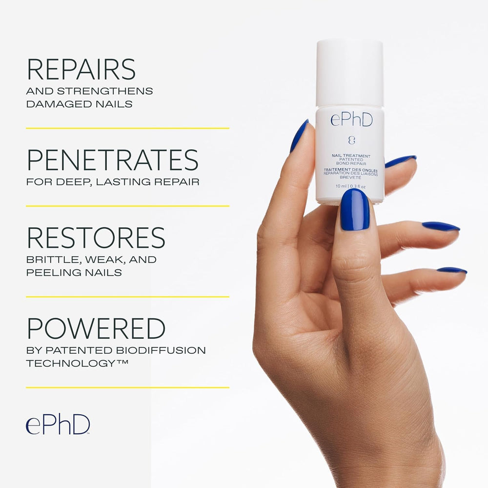 epres ePhD Bond Repair Nail closeup highlights creamy texture supporting damaged nails.