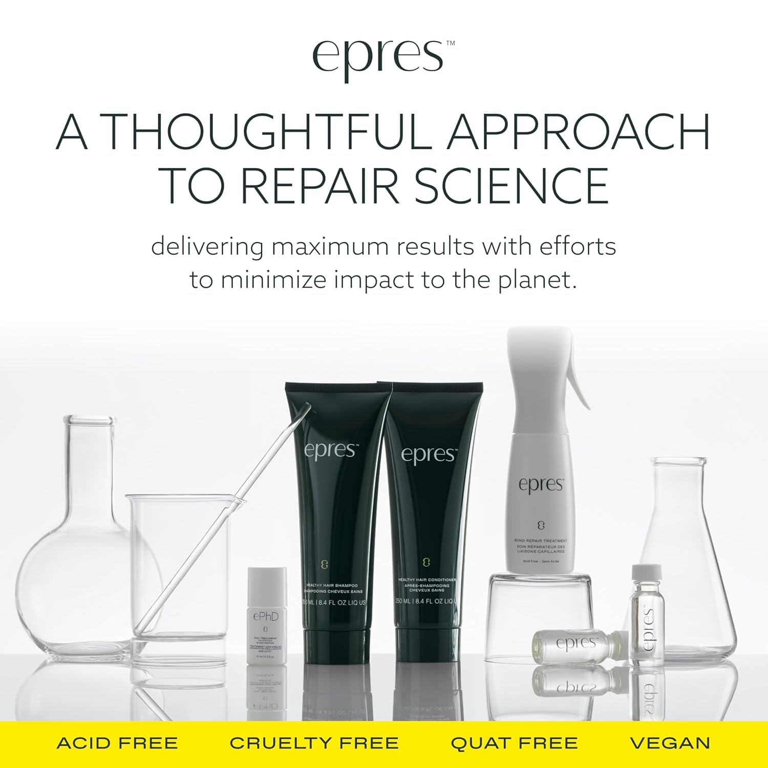 epres ePhD Bond Repair Nail swatches display visible results for stronger nails.