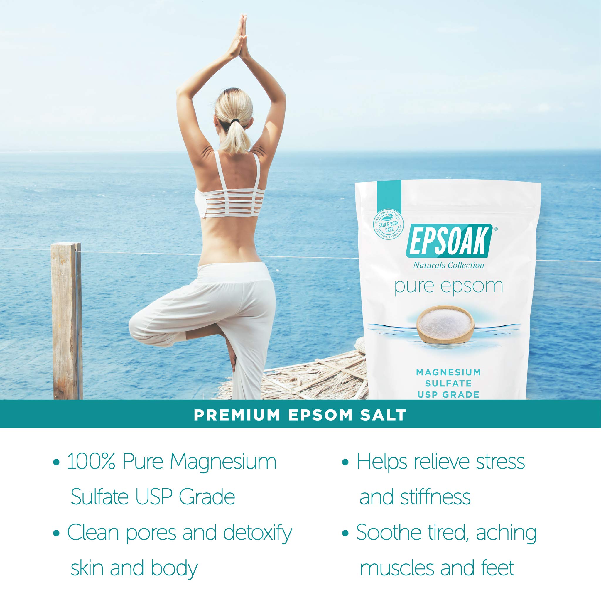 Epsoak Foot bath with this salt provides soothing relief for tired feet.