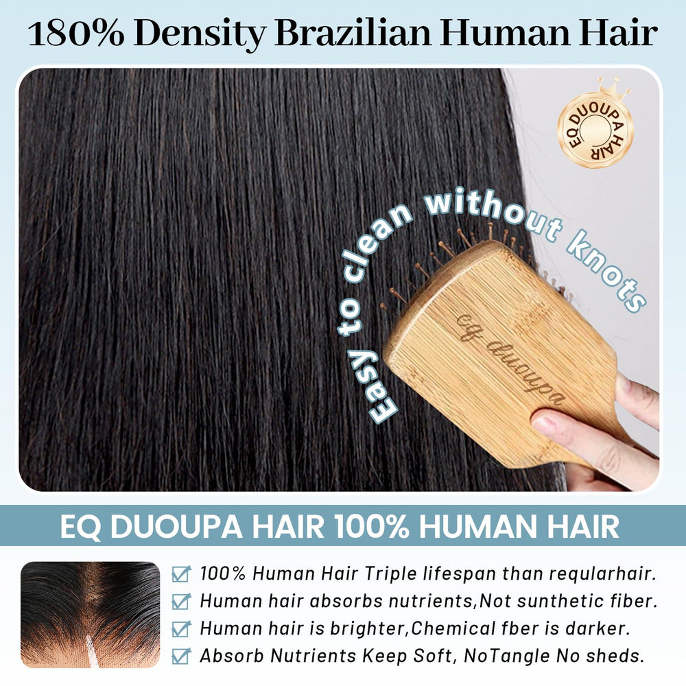 EQ DUOUPA 5x5 lace closure close-up features invisible, natural-looking edges.