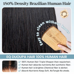 EQ DUOUPA 5x5 lace closure close-up features invisible, natural-looking edges.