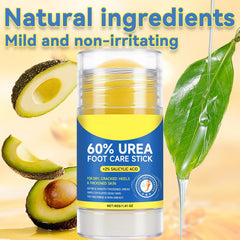 Eqimznv 60% Urea Stick feet application demonstrates quick hydration for cracked heels.