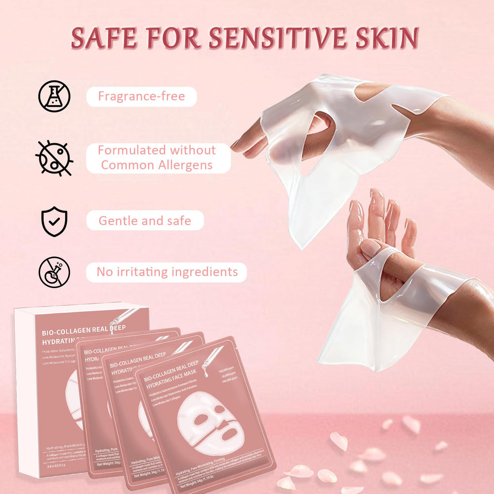 Eqimznv mask is gentle for sensitive skin hydration.