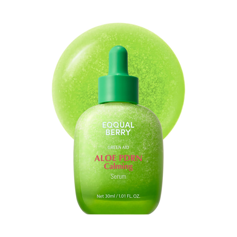 EQQUALBERRY Aloe PDRN serum bottle—calming hydration for sensitive skin.