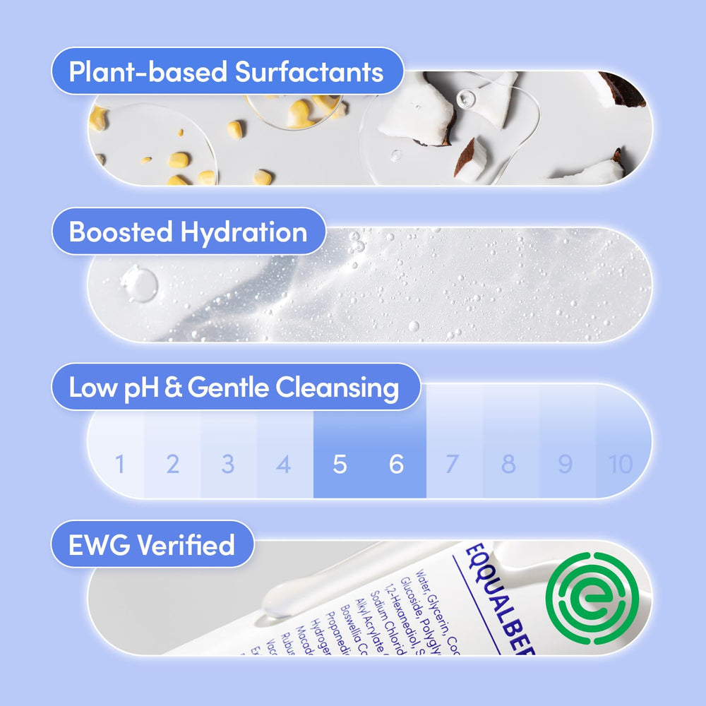 EQQUALBERRY Daily Glow Cleanser packaging shows eco friendly design