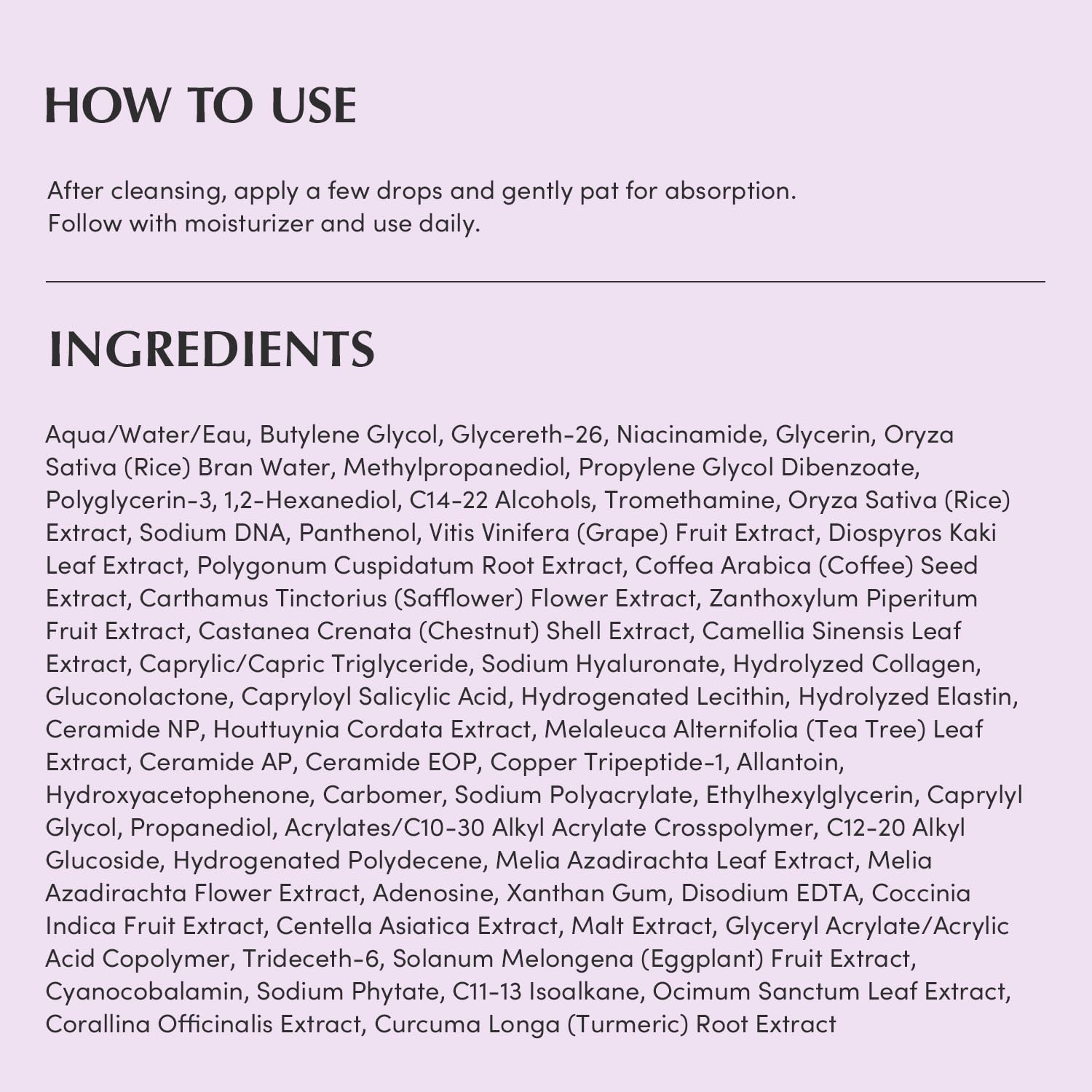 EQQUALBERRY Purple PDRN Serum pores-refined-skin shot hints smoother texture.