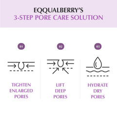 EQQUALBERRY Purple PDRN Serum swirl reveals purple rice antioxidants on skin.