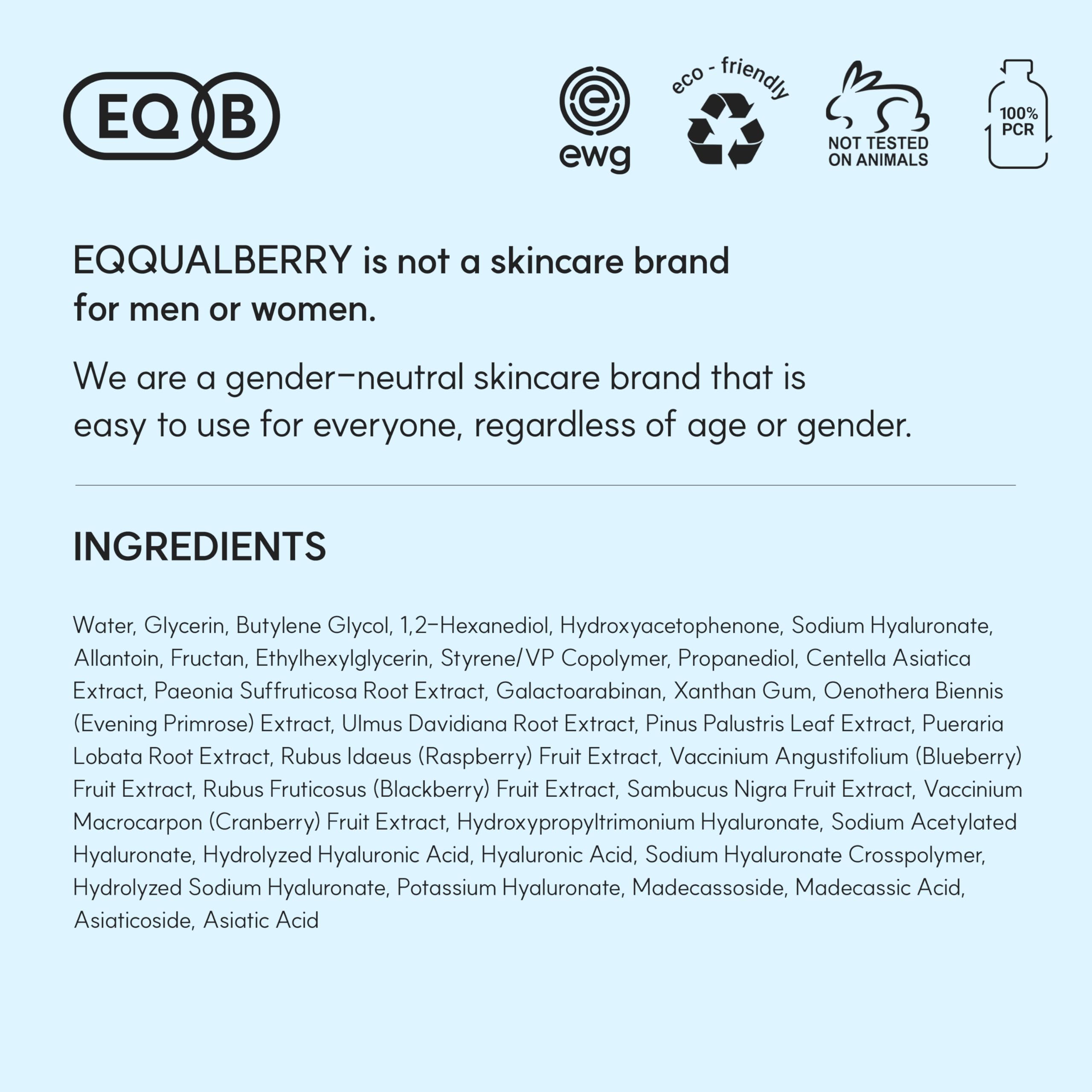 EQQUALBERRY Swimming Pool Toner Pads Centella Asiatica soothes sensitive skin for balanced comfort