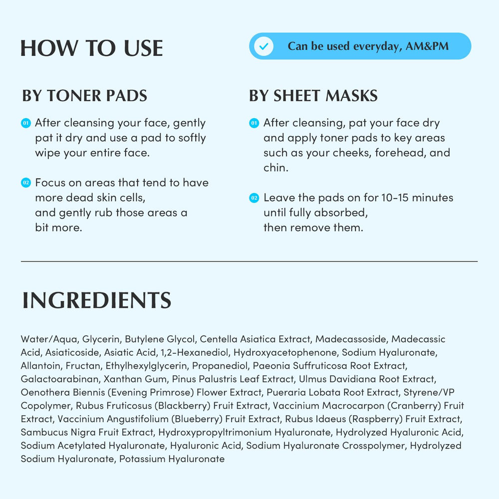 EQQUALBERRY Swimming Pool Toner Pads balanced hydration with dual texture in a compact routine