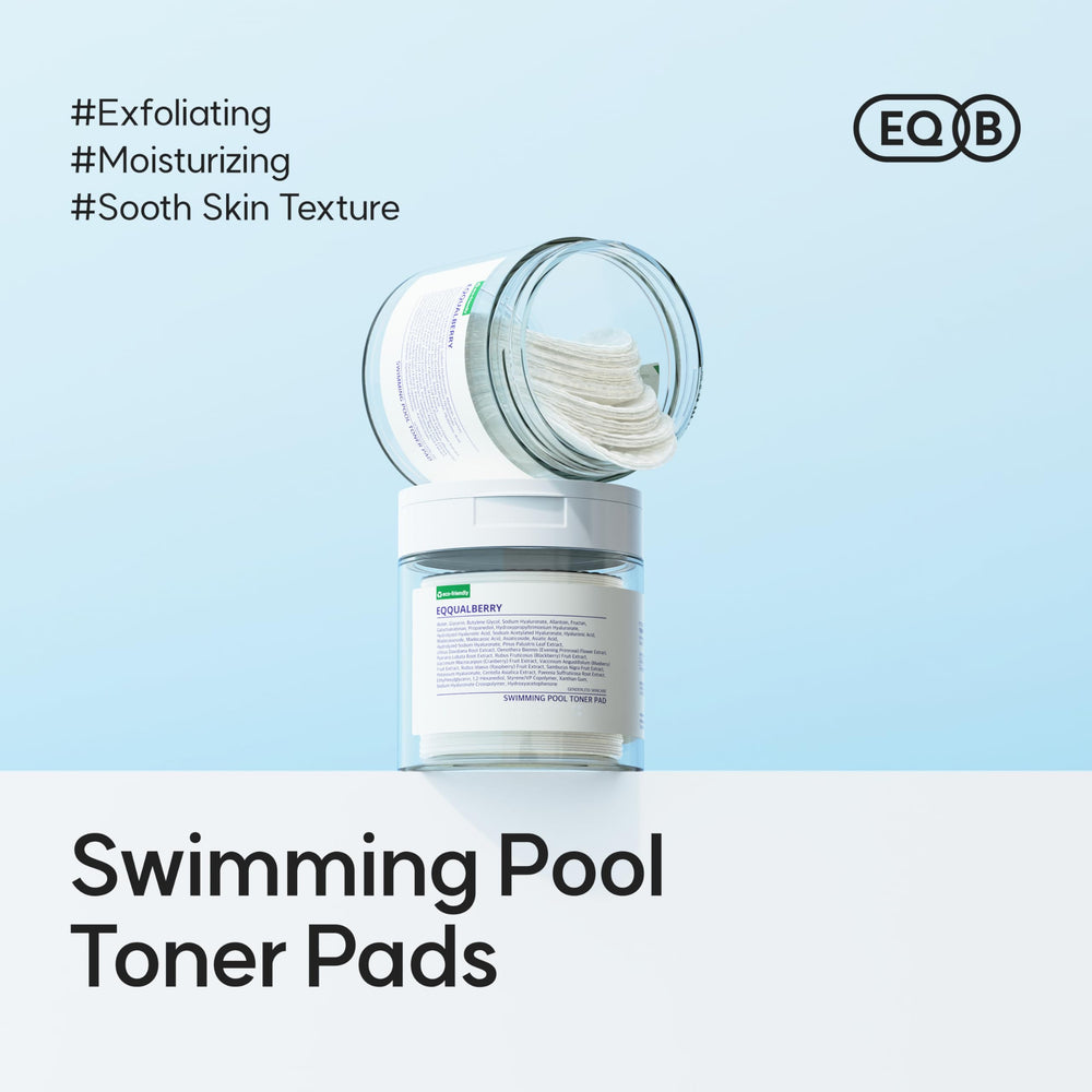 EQQUALBERRY Swimming Pool Toner Pads smooth side finish promotes refined texture for makeup-ready skin