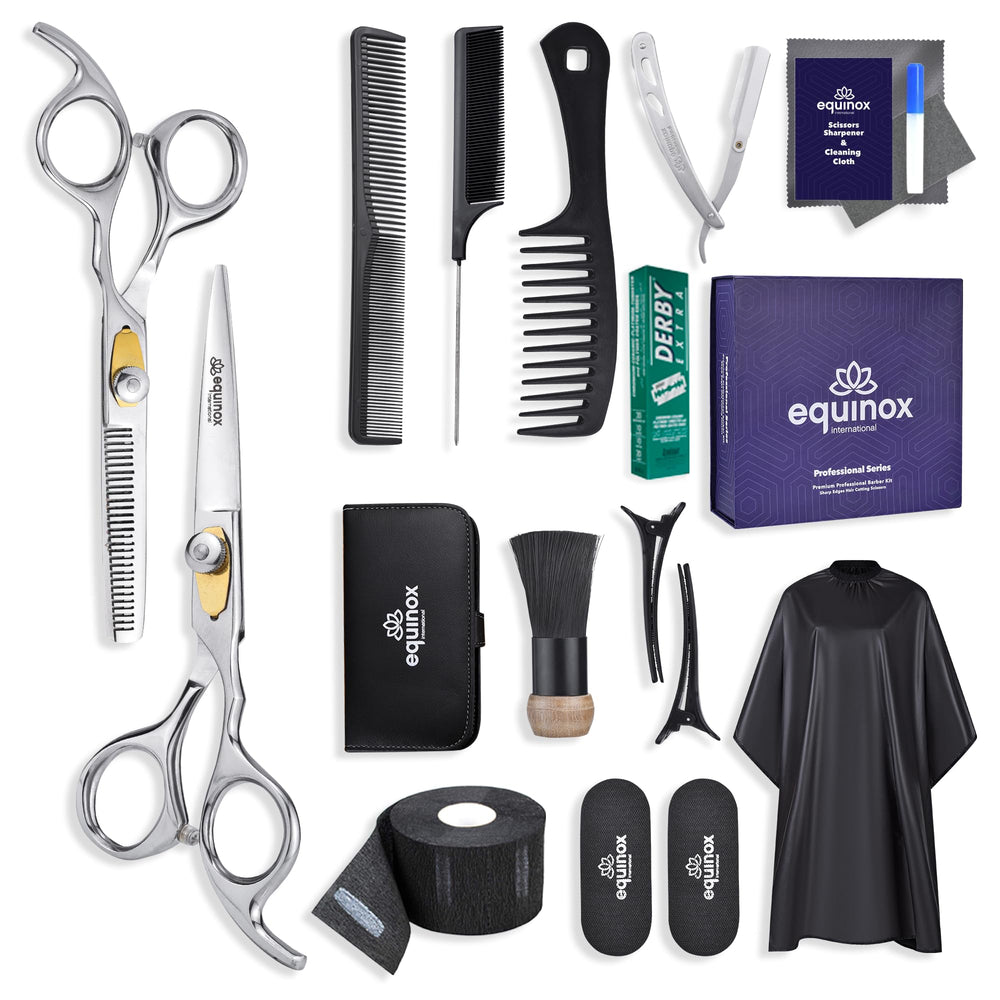Equinox International cutting scissors for precise, professional haircuts with ergonomic grip.