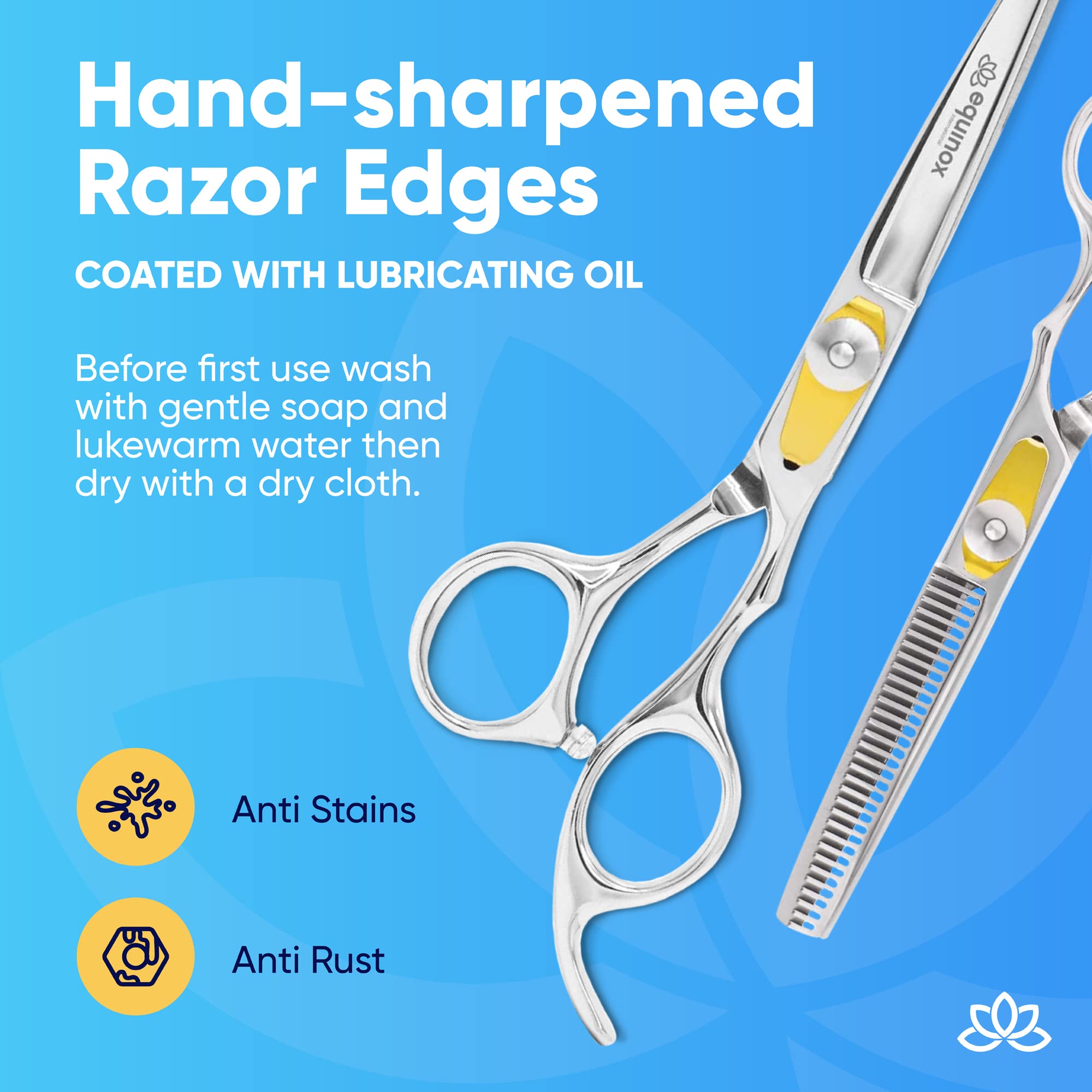 Equinox Razor Edge precision blades closeup highlight razor-sharp performance.