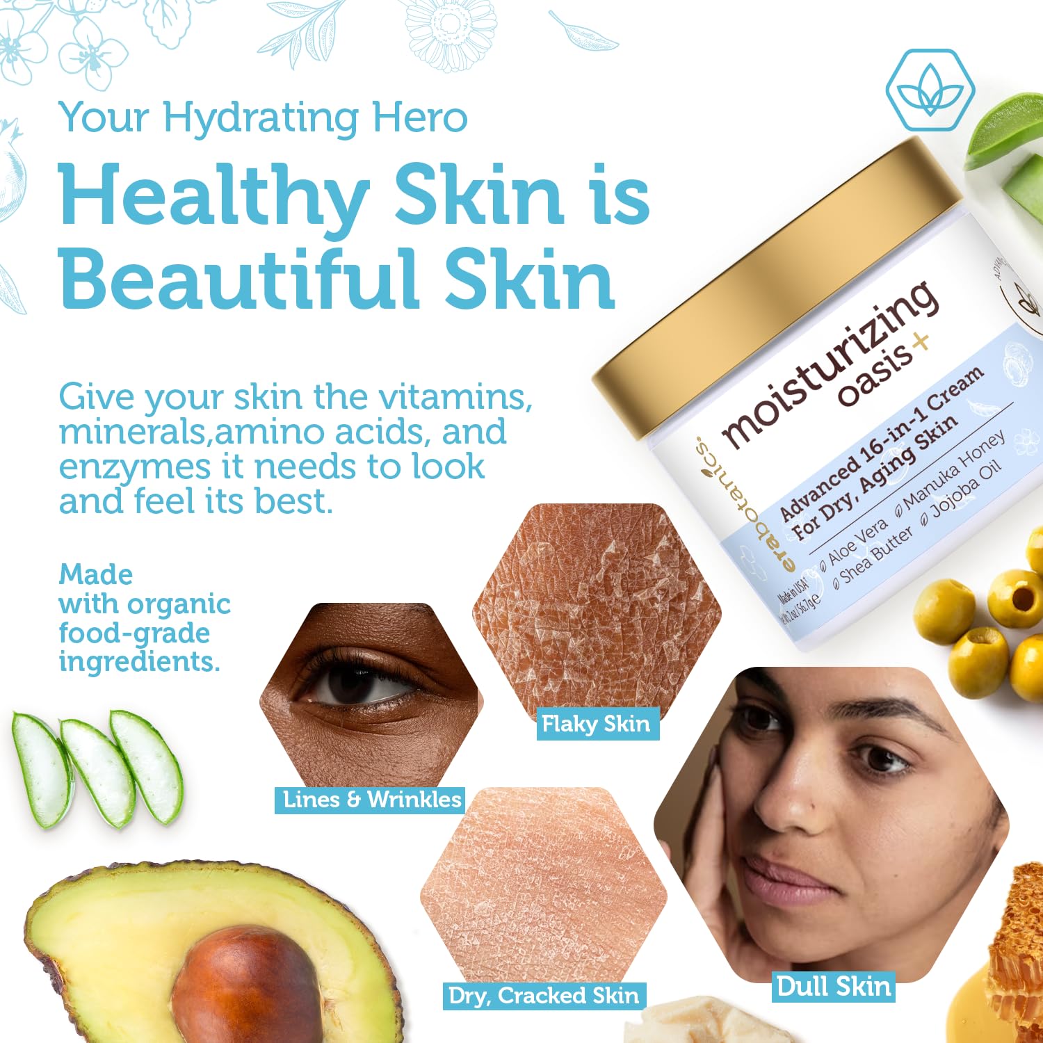 Era Organics Advanced Face Moisturizer bottle pump shows easy nightly application and even coverage.