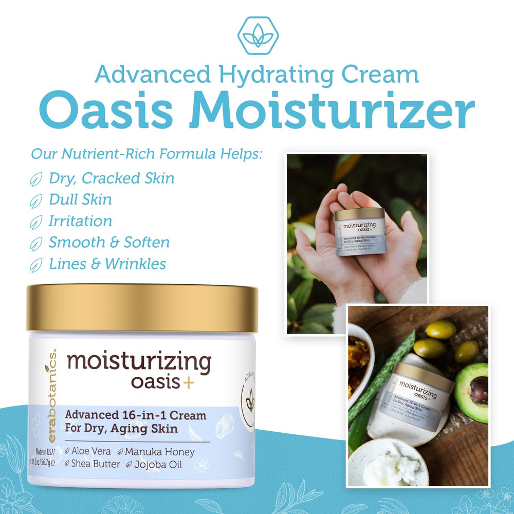 Era Organics Advanced Face Moisturizer ingredients aloe vera close-up underscoring soothing hydration.