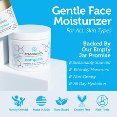 Era Organics cream texture highlights hemp oil and hyaluronic acid for lasting hydration