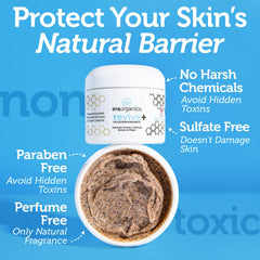 Era Organics Manuka Honey Exfoliating Face Scrub packaging emphasizes USA-made quality and ethical sourcing