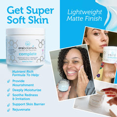 Era Organics Manuka Honey Face Cream jar on vanity implies gentle daily use for sensitive skin