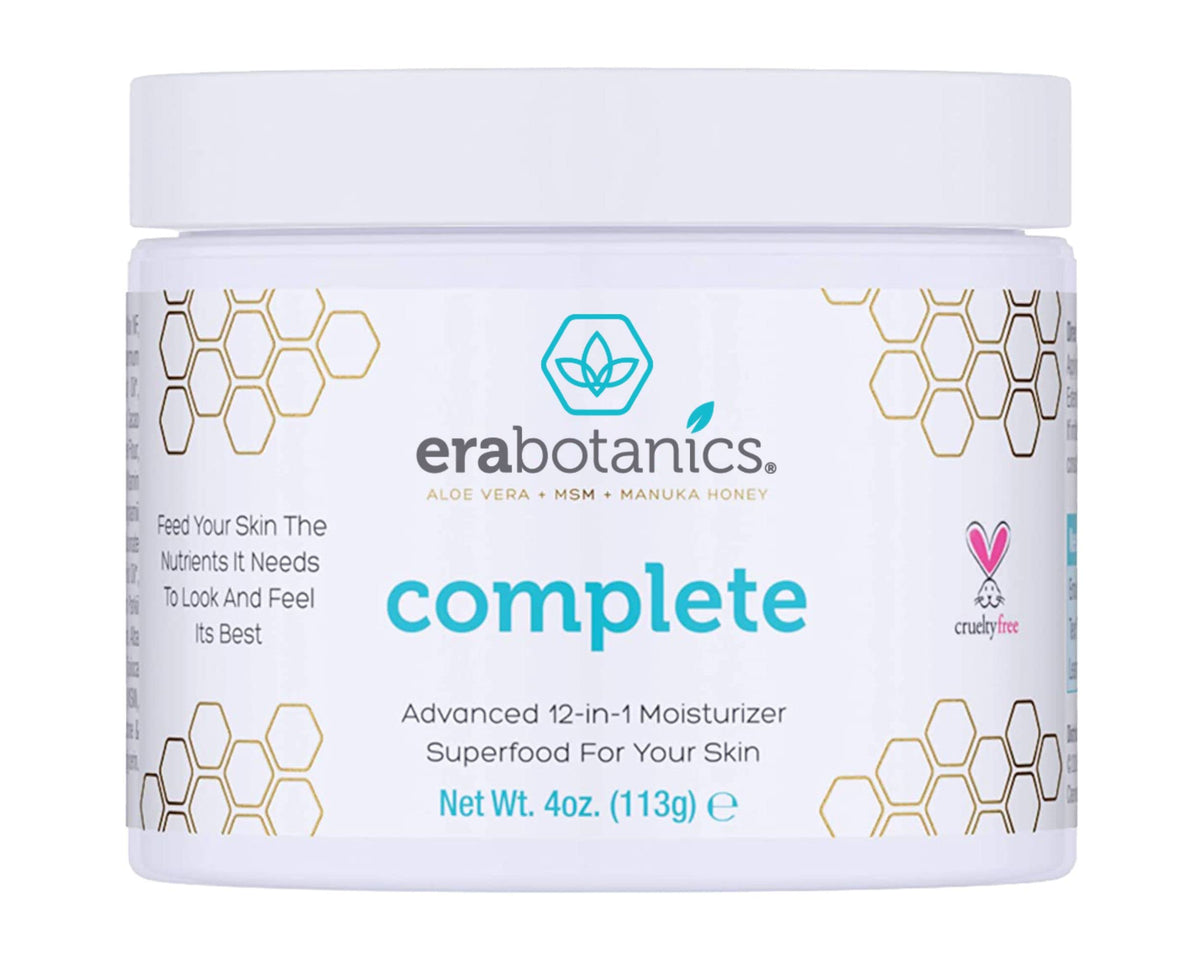 Era Organics Manuka Honey Face Cream packaging close-up highlighting sustainable ingredients for daily nourishment