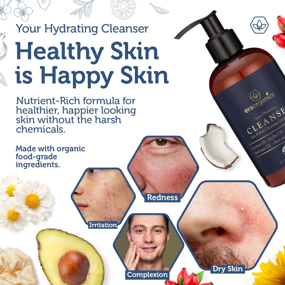 Era Organics face wash in bathroom scene ready for daily cleanse