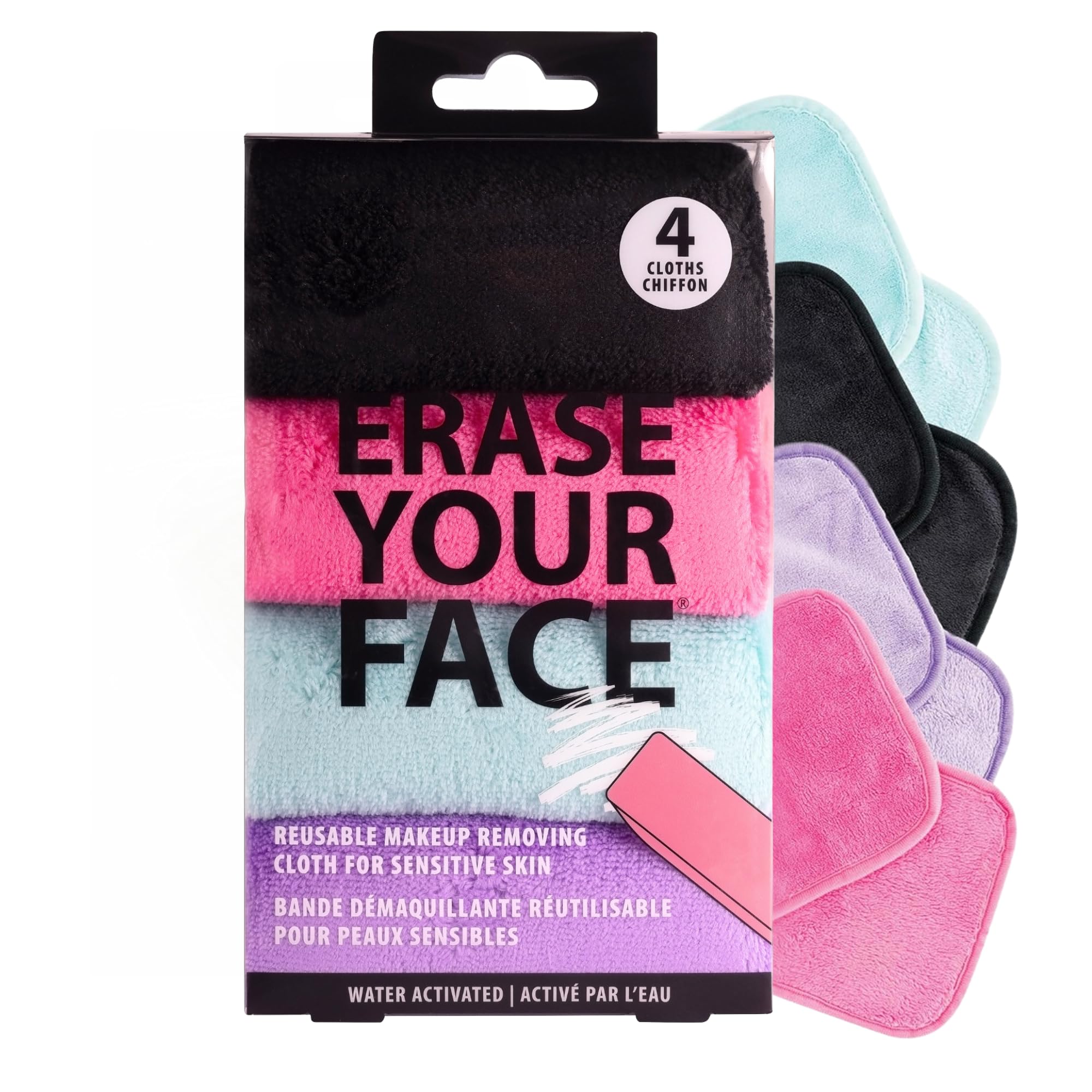 ERASE YOUR FACE cloths ready for wet use for gentle makeup removal