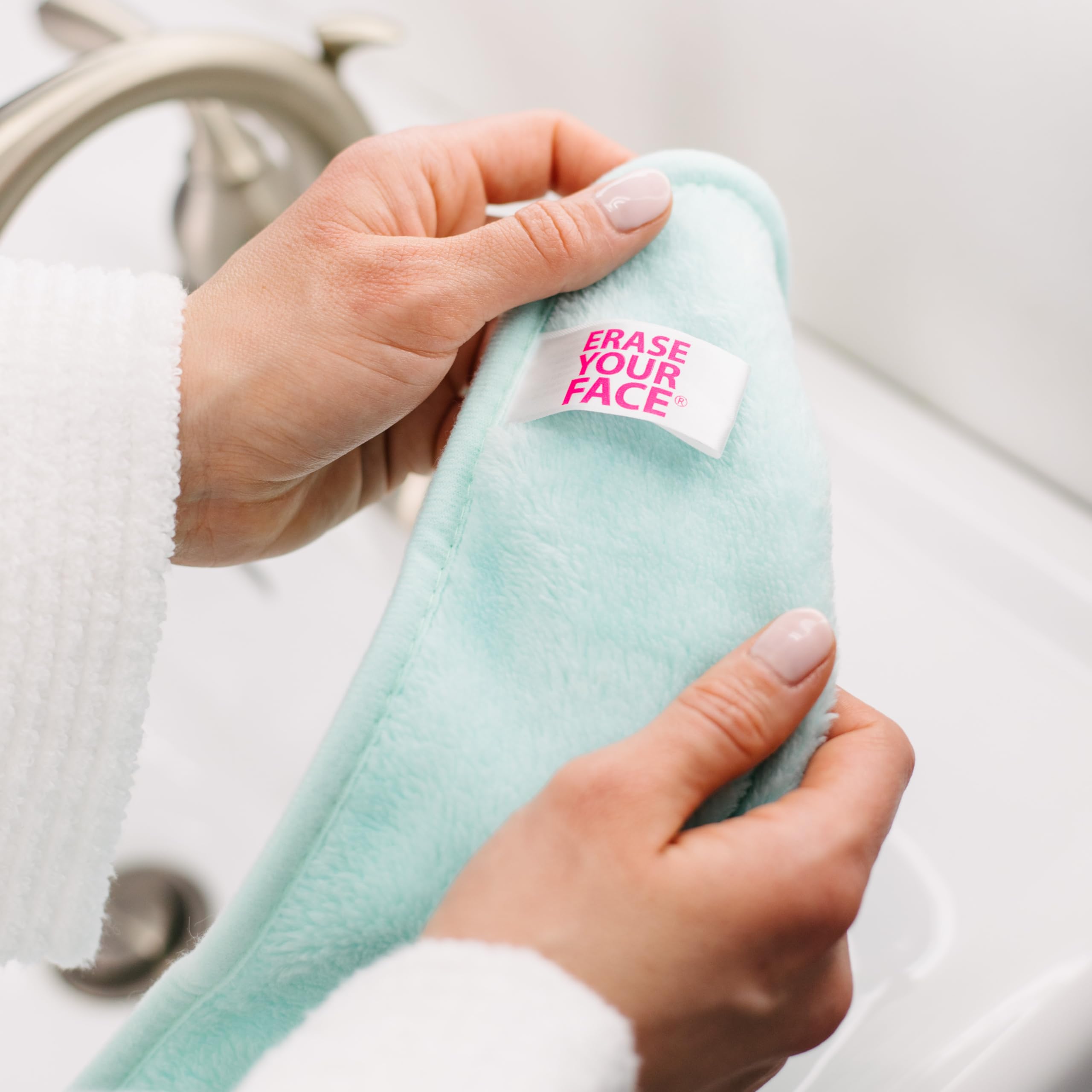 ERASE YOUR FACE soft microfiber skin-safe option for daily cleansing