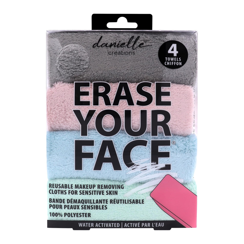 ERASE YOUR FACE toallas de microfibra para quitar maquillaje con agua, limpieza suave y eficaz.