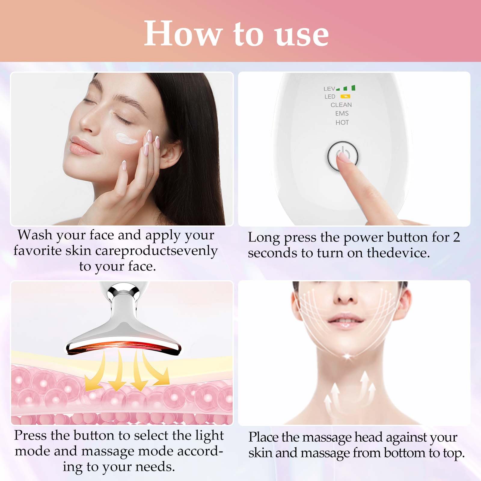 erdnretl skin-care-absorption-boost helps product uptake with multi-color LED modes