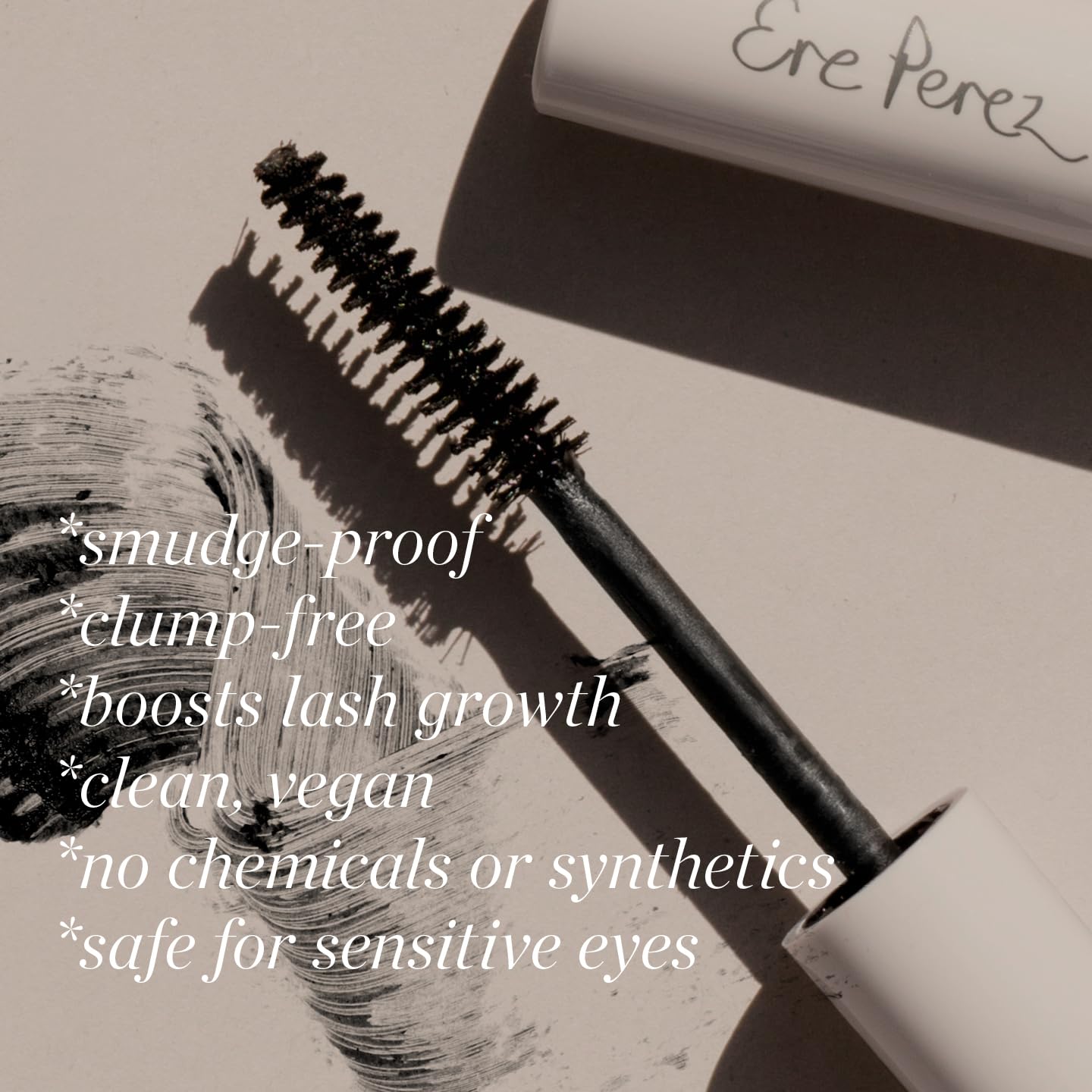 Ere Perez Avocado Waterproof Mascara with Camelia oil for lash conditioning.