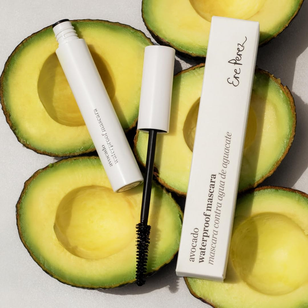 Ere Perez Avocado Waterproof Mascara in plastic-free packaging supporting clean beauty choices.