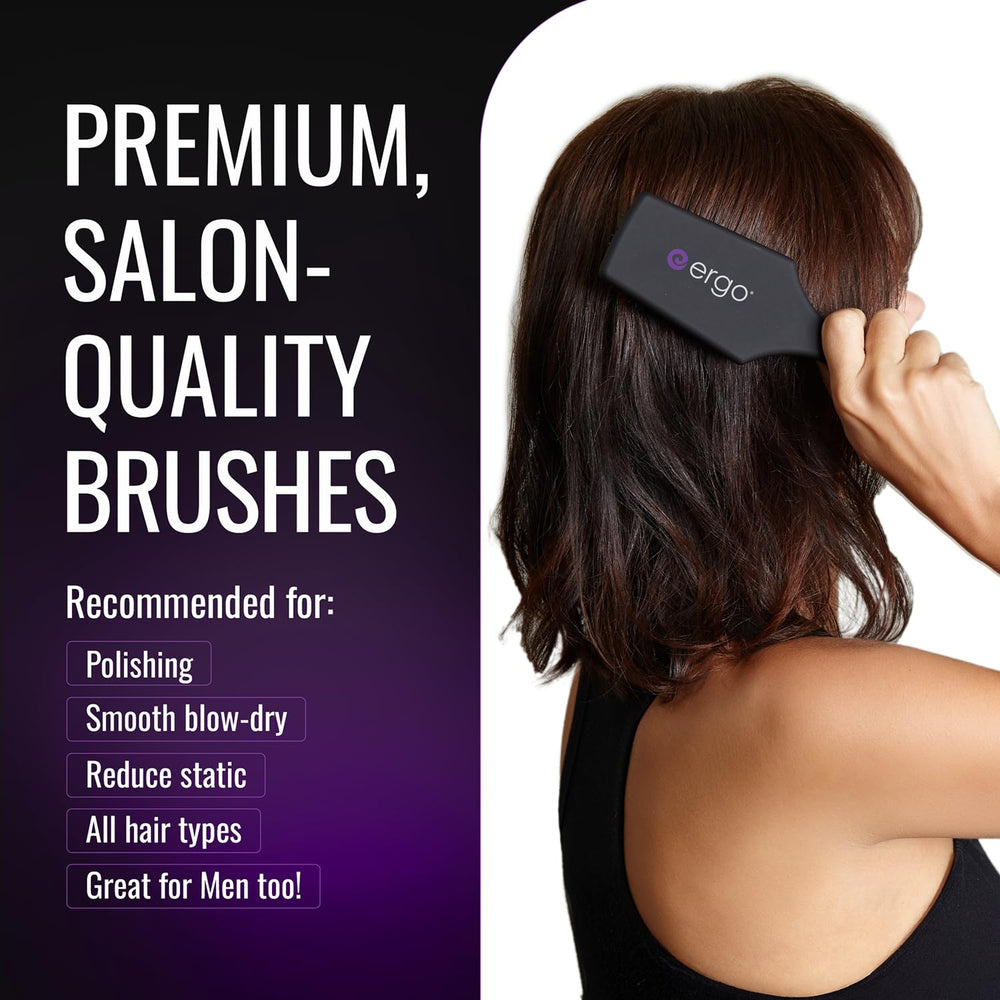 ERGO Mini Ionic Polishing Paddle Brush detailed pins — gentle detangling for all hair types