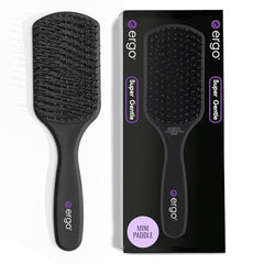 ERGO Super Gentle Mini Paddle Brush closeup bristles for gentle detangling