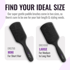 ERGO Super Gentle Mini Paddle Brush on dry hair smooths detangling
