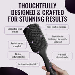 ERGO Super Gentle Mini Paddle Brush on wet hair reduces pulling