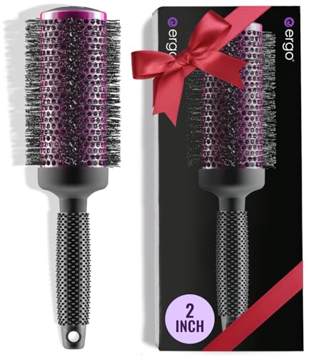 ERGO Super Gentle Round Brush 2-inch closeup demonstrates smooth detangling and salon-quality finish