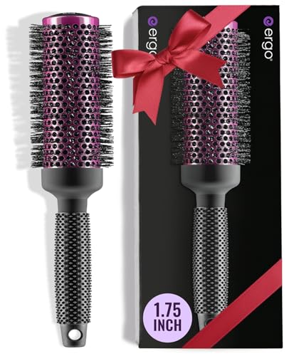 ERGO Super Gentle Round Hair Brush in blowout action for voluminous, smooth results.
