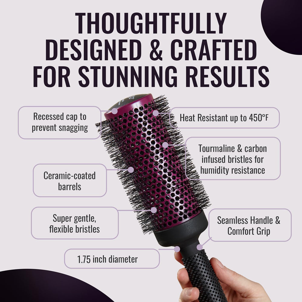 ERGO Super Gentle Round Hair Brush heat-resistance test at high temperature.